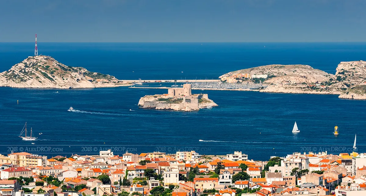 Château d'If fortress island where Count of Monte Cristo novel was set, Mediterranean waters