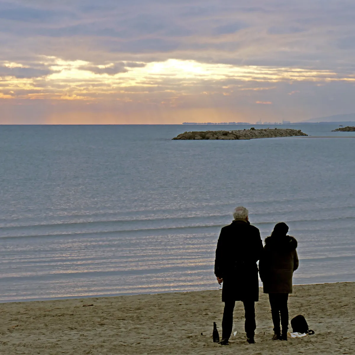 Montpellier Mediterranean beach at Palavas with sandy coast and blue waters