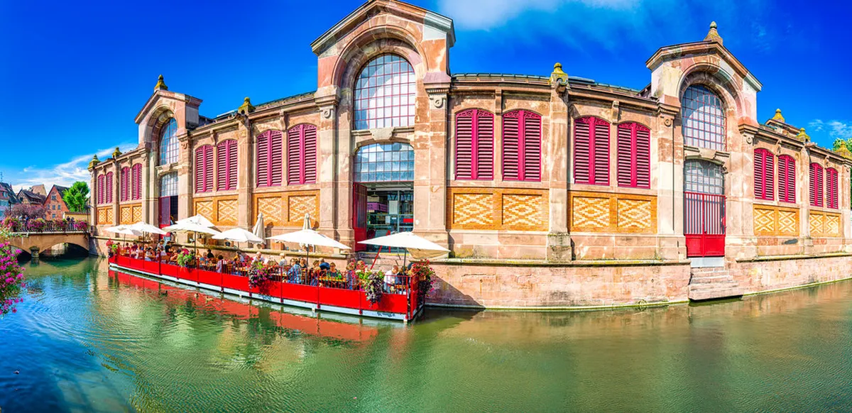 Colmar's Marché Couvert indoor food market with local vendors