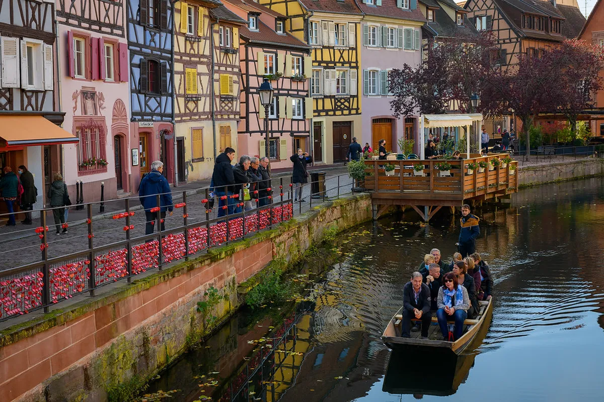 Tanners Quarter architecture and canal waterways in Colmar
