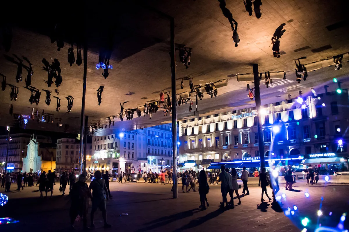A busy street scene in central Marseille