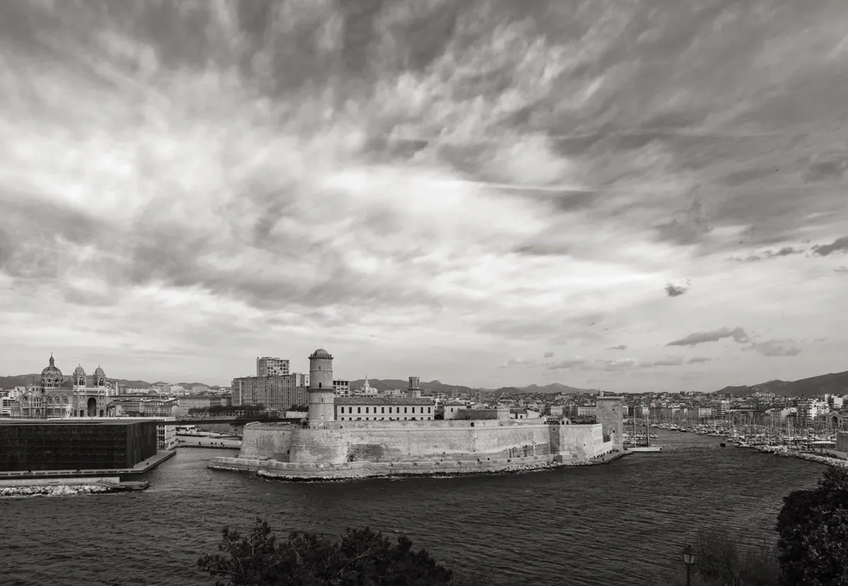 Urban Marseille city beaches with lifeguards and sandy coastline