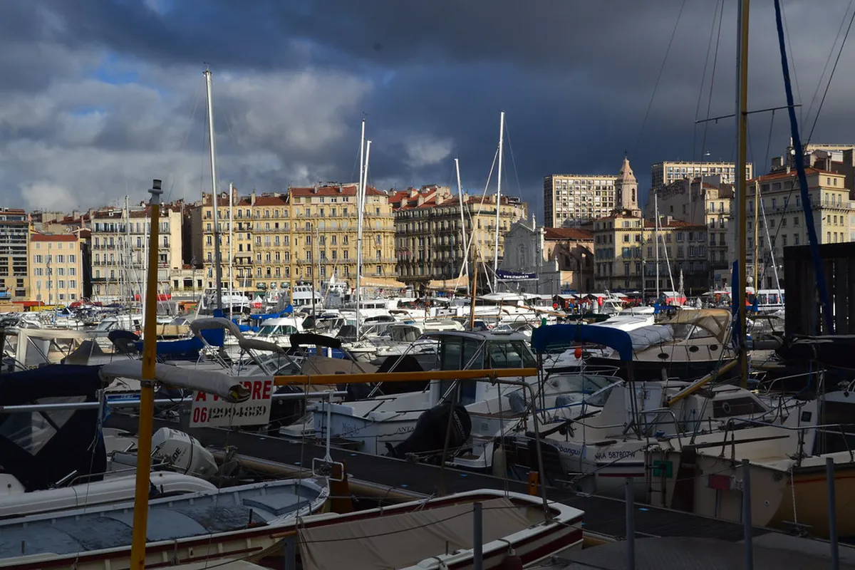 The Vieux-Port harbour and boats in the heart of Marseille